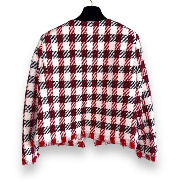 NWT Oscar De La Renta Bicolor Houndstooth Tweed Jacket Sz 14 - Picture 10 of 10